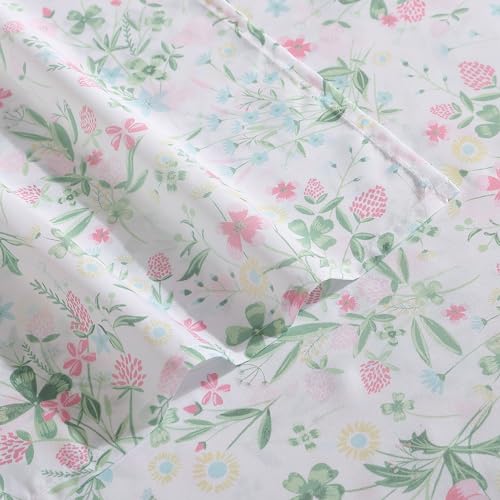 Laura Ashley Kids - Full Size Sheet Set, Soft & Wrinkle-Resistant Toddler Bedding, Fun & Whimsical Bedroom Decor, Ideal Girl Room Essentials (Posey Dance Pink) Laura Ashley