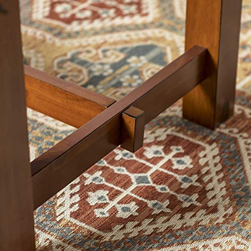 Walker Edison Rustic Farmhouse Wood Distressed Dining Room Table with Expandable Leaf Kitchen Table Set Dining Chairs, 60 Inch, 6-8 Person, Oak Brown Walker Edison