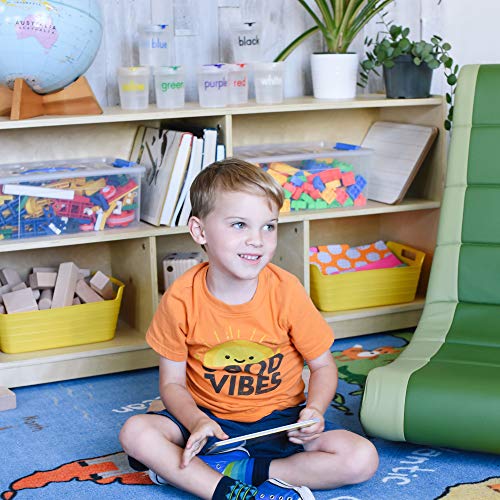 ECR4Kids 5-Compartment Mobile Storage Cabinet, 24in, Classroom Furniture, Natural ECR4Kids