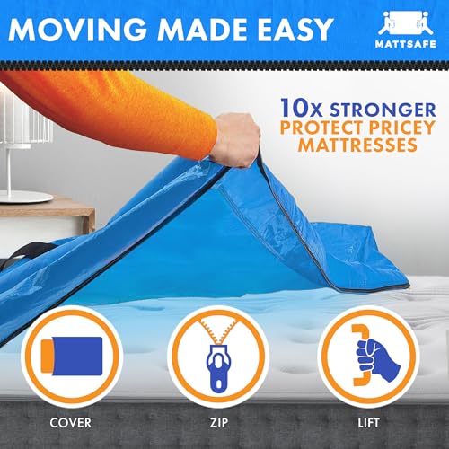 Nordic Elk Mattress Bags for Moving and Storage (Queen) Heavy Duty Moving Supplies, 8 Sturdy Handles, Strong Zipper, Mattress Cover Queen Size Bed Bags, Storage Cover Essentials Packing Protector Nordic Elk