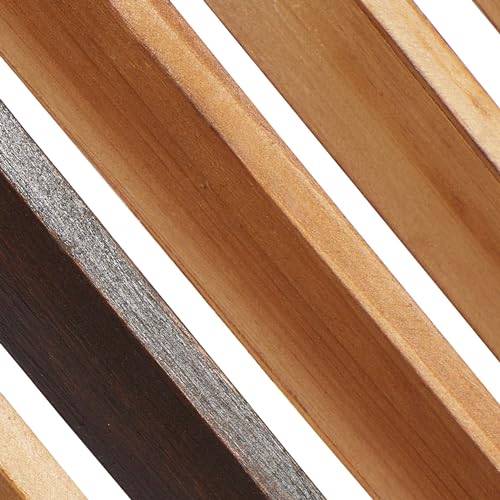 Deco 79 Wood Geometric Home Wall Decor Slatted Wood Design Wall Sculpture, Set of 3 Wall Art 12"W, 35"H, Brown Deco 79