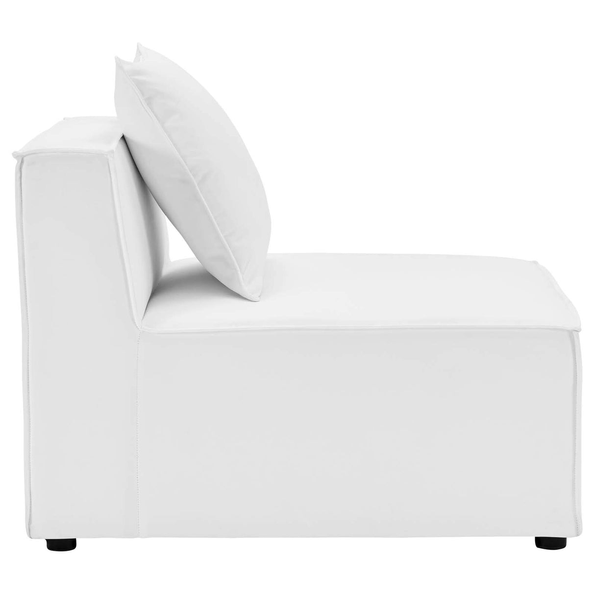 Modway EEI-4381-WHI Saybrook Patio Upholstered 4-Piece Sectional Sofa in White Modway