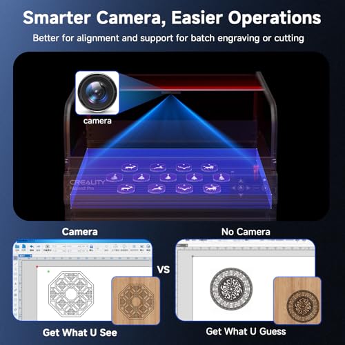 Creality Falcon2 Pro S 40W Laser Engraver, 600mm/s High Speed Laser Cutter with Air Assist, Dual Mode&Auto Focus Laser Module, Auto Fan, Camera Positioning,Safety Switch for Wood Metal Leather Creality