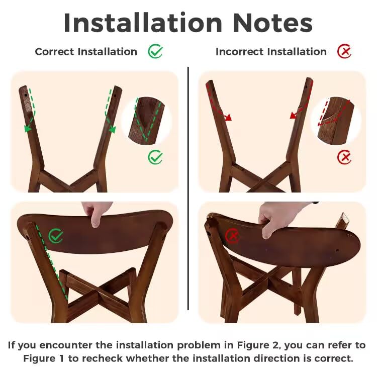 DELAVIN Soild Wood Dining Chairs Set of 6, Mid Century Oak Wood Kitchen Chairs, Vintage Dining Room Chairs Set Suitable for Kitchen, Stackable Dining Chairs, Walnut DELAVIN