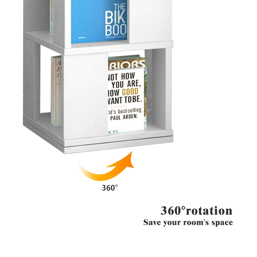 Rotating 6-Tier Freestanding Bookshelf - Modern Slim Storage Rack for Small Spaces 4HOMART Yvonne&F.L.A.M.