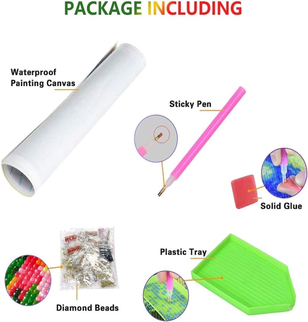 Diymood DIY 5D Diamond Art Kits for Adults African Women, Diamond Painting African Americans Full Drill Round Canvas Embroidery Mosaic Beginner Home Wall Decor Gift 12x16 inch Diymood