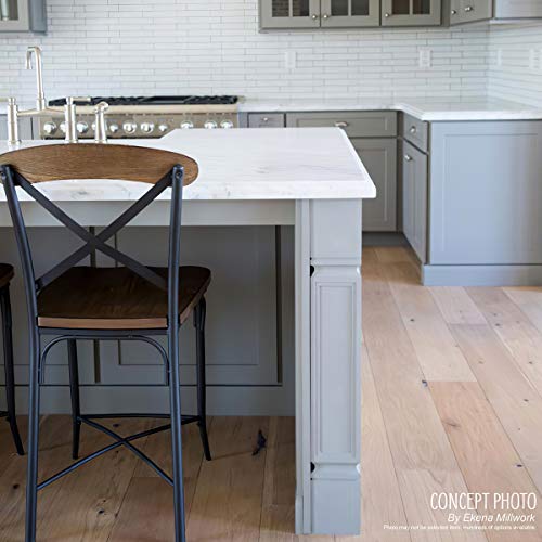 Ekena Millwork COL05X05X35KERW Kent Raised Panel Cabinet Column (Top Block: 6", Bottom Block: 7"), 5"W x 5"D x 35 1/2"H, Rubberwood Ekena Millwork
