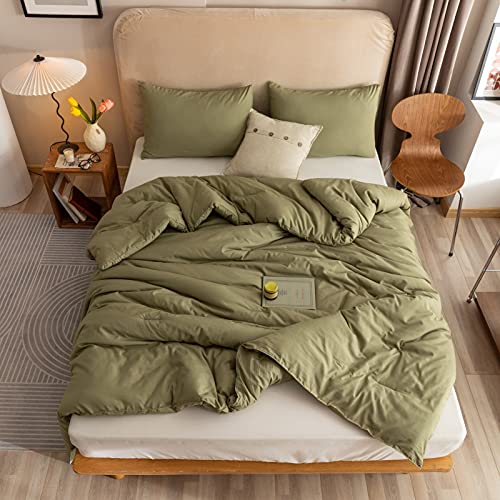 ROSGONIA Comforter Full Size for Girls Boys Teens Olive Green, 3pcs (1 Olive Comforter & 2 Pillowcases), Lightweight Dorm Bedding Blanket Quilts ROSGONIA