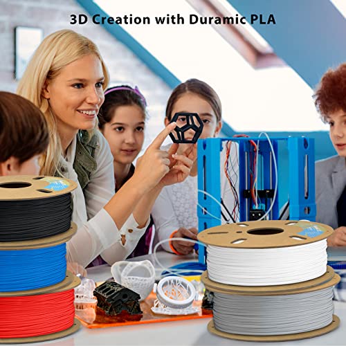 DURAMIC 3D Matte PLA Filament 1.75mm Wood, 1kg Cardboard Spool Matte Finish 3D Printer Filament PLA 1.75mm Dimensional Accuracy 99% +/- 0.03 mm, Printing with FDM 3D Printer, Easy to Remove Support DURAMIC 3D
