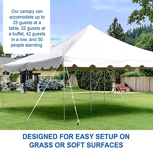 Party Tents Direct 15'x15' Weekender Standard Canopy Pole Tent - Easy Up Canopy Tent with 50 Person Capacity - Outdoor Canopies for Parties, Weddings, & Events (White) Party Tents Direct