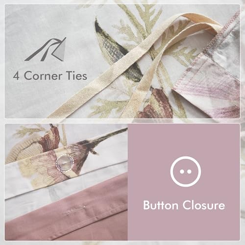 Madison Park Cotton Blend Duvet Set Beautiful Floral Design, All Season, Breathable Comforter Cover Bedding Set, Matching Shams, King/Cal King(104"x92"), Blush 3 Piece Madison Park