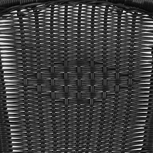 Flash Furniture Lila Modern Rattan Indoor/Outdoor Stackable Dining Chairs, Stacking Rattan Bistro Chairs for Patio or Restaurant, Set of 4, Black Flash Furniture