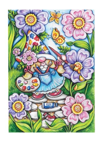 Creative Haven Garden Gnomes Coloring Book (Adult Coloring Books: Fantasy) WoodArtSupply
