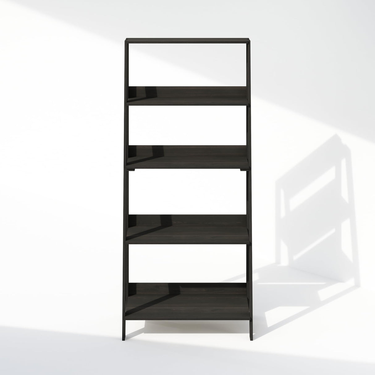 Furinno Ladder Display Shelf, 5-Tier, Espresso Furinno