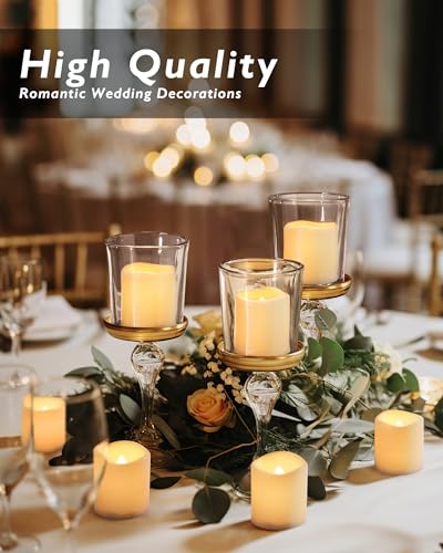Homemory 24Pack Flickering Flameless Votive Candles, 200+Hour Electric Fake Candles, Battery Operated LED Tealight for Wedding, Outdoor, Table, Festival (Warm White,Battery Included) Homemory