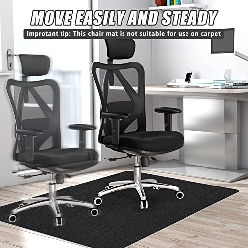 Sycoodeal Office Chair Mat for Hardwood Floor,Office Computer Gaming Chair Mat for Tile Floor,Large Floor Protector Rug,Anti-Slip,Easy to Clean,Pure Black(48"x36") Sycoodeal