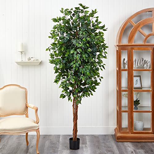 Nearly Natural 7ft. Ficus Artificial Tree, Green Nearly Natural