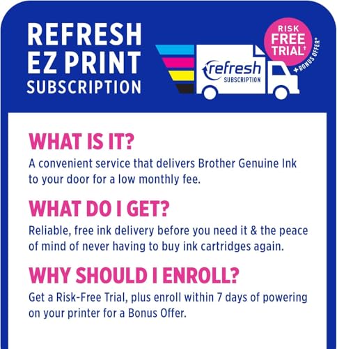 Brother MFC-J1012DW Wireless Colour Inkjet All-in-One Printer with Mobile Device and Duplex Printing, for Home Office and Personal Use, Refresh Subscription Ready Brother