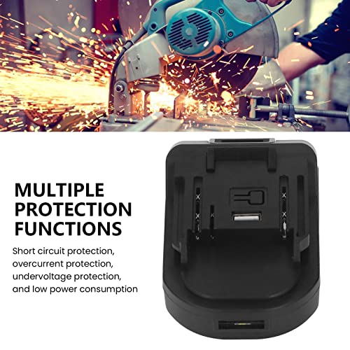 18V 20V Battery Adapter Converter with USB Interface for Electric Tool, ABS Battery Converter for Woodworking Power Tool Adapter Hilitand