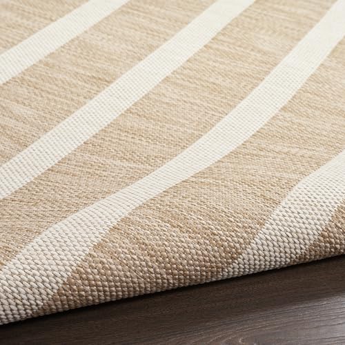 Nourison Home Positano Indoor/Outdoor Beige Ivory 8' x 10' Area Rug, Easy Cleaning, Non Shedding, Bed Room, Living Room, Dining Room, Backyard, Deck, Patio (8x10) Nourison