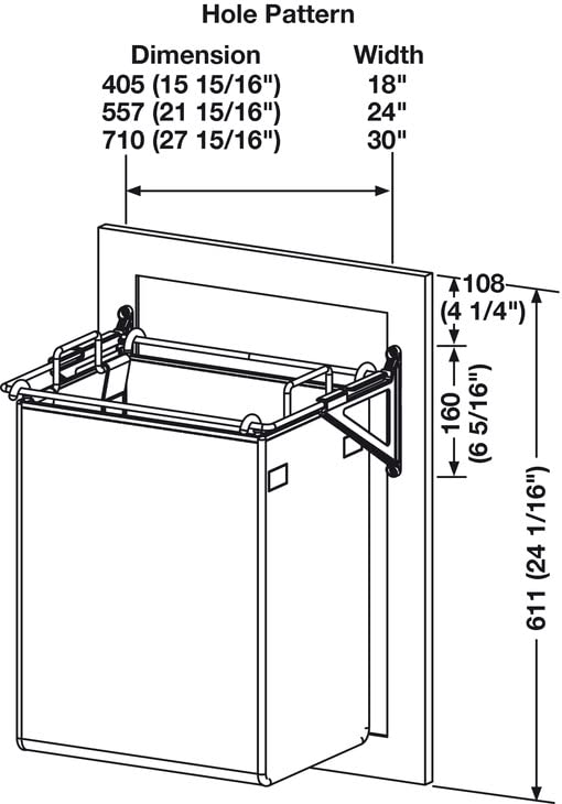 TAG Hardware Premium Tilt-Out Hamper with Removable Black Nylon Bag(s) (18" WIDE WITH 1 LARGE BAG) Kitchen Inventions
