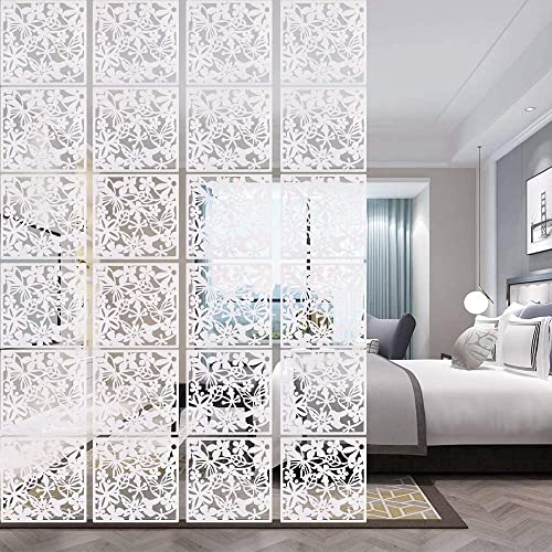 12+4PCS KEIBIKEIDI Hanging Room Divider Screens Made of Environmentally PVC, Simple and Modern White Hanging Panel Screen for Decoration Home, Livingroom,Bedroom, Kitchen, Dining Room,Hotel and Bar KEIBIKEIDI