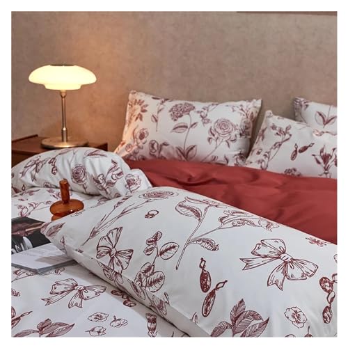YUSIWOAL Bedding Set Cotton Queen Duvet Cover Set with Sheets Single Double Bedding Sets,Summer Duvet Cover sets(B,King) YUSIWOAL
