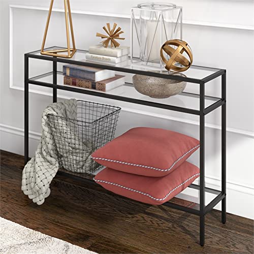 Siviline 42'' Wide Rectangular Console Table in Blackened Bronze Henn&Hart