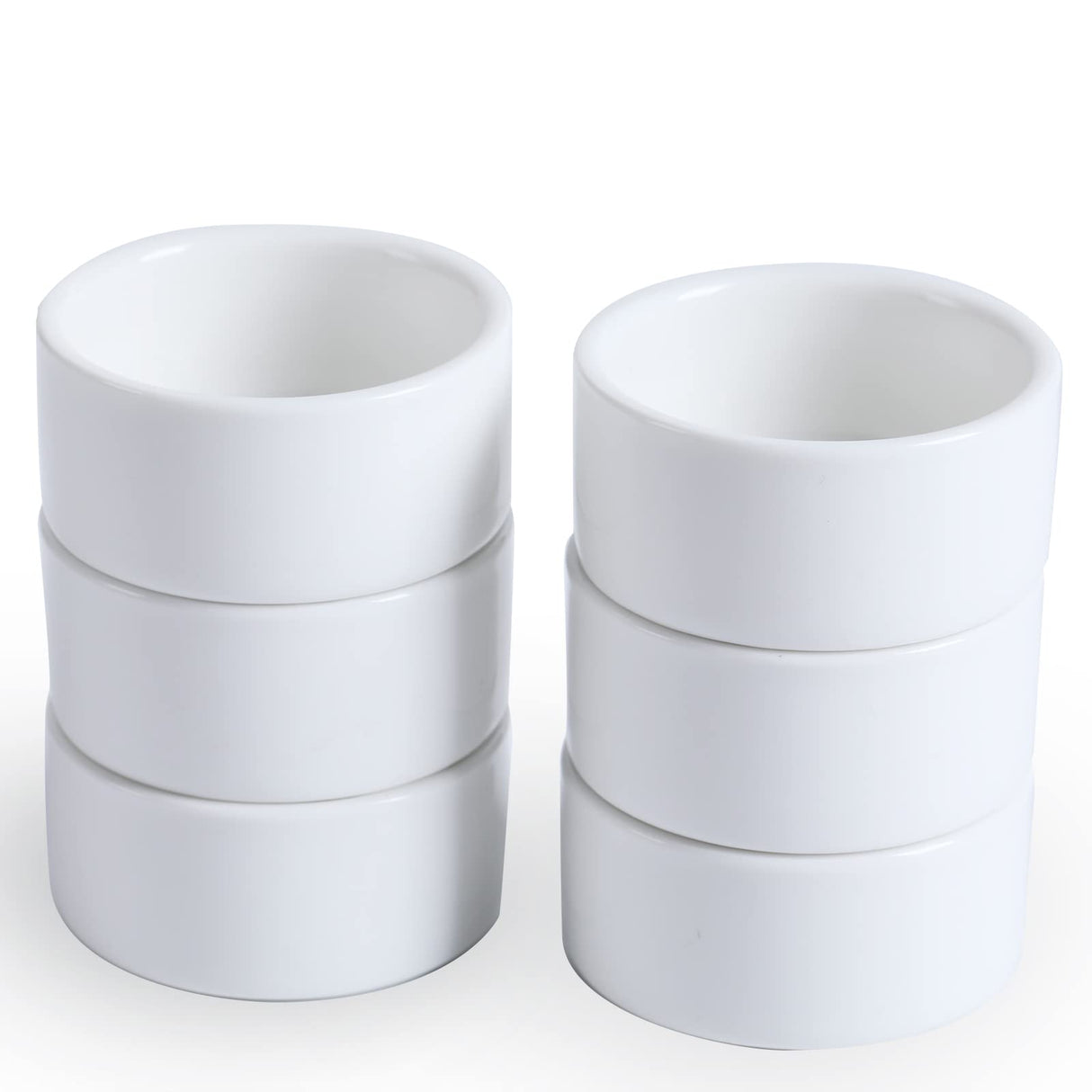 1oz Mini Porcelain Ramekins Set of 6,Small Ceramics Souffle Dish, 30ml White HAOTOP