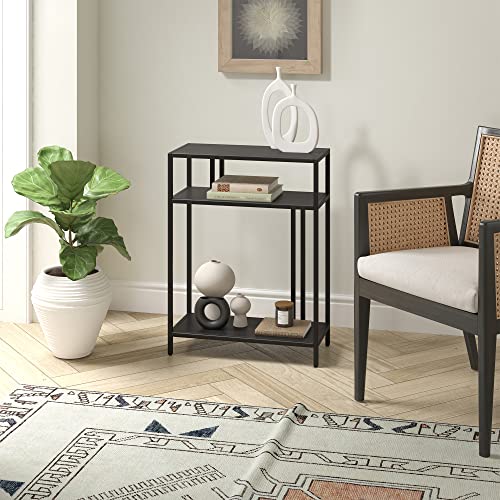 Henn&Hart 22" Wide Rectangular Console Table with Metal Shelves in Blackened Bronze, Entryway Table, Accent Table for Living Room, Hallway Henn&Hart