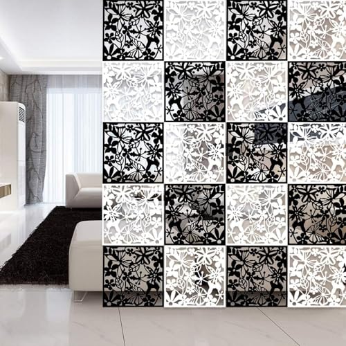 12+4PCS KEIBIKEIDI Hanging Room Divider Screens Made of Environmentally PVC, Simple and Modern Black Hanging Panel Screen for Decoration Home, Livingroom,Bedroom, Kitchen, Dining Room,Hotel and Bar KEIBIKEIDI
