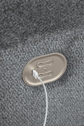 Signature Design by Ashley Tip-Off Modern Wall Hugger Power Reclining Sofa with Adjustable Headrest and USB Ports, Gray Signature Design by Ashley