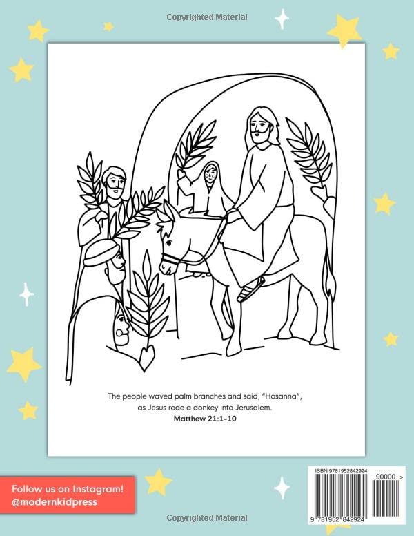 The Bible Stories Christian Coloring Book for Kids: Read and Color Your Way Through the Bible, Beginning to End Modern Kid Press