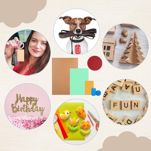 Dunzoom 127 Pcs Laser Material Kit Laser Cutting Engraving Materials Accessories Including Wood, Metal, PU Leather, Fabric, Glass, Rock, Rubber for Cutters Engraving Supplies Dunzoom