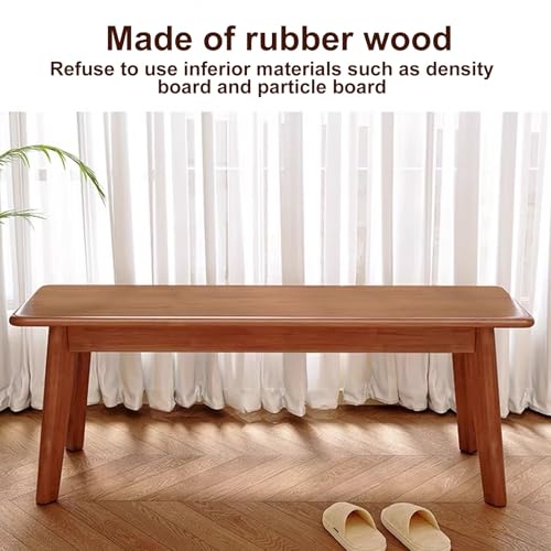 Entry Bench, Wood Bench Indoor, Dining Room Bench, Hallway Bench for Entryway, Wood Bench, Solid Oak Wood Bench, Wood Bench for End of Bed, for Kitchen Bedroom, Indoor and Hallway(Yellow,120 WoodArtSupply