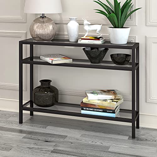 Henn&Hart 42" Wide Rectangular Console Table in Blackened Bronze, Entryway Table, Accent Table for Living Room, Hallway Henn&Hart
