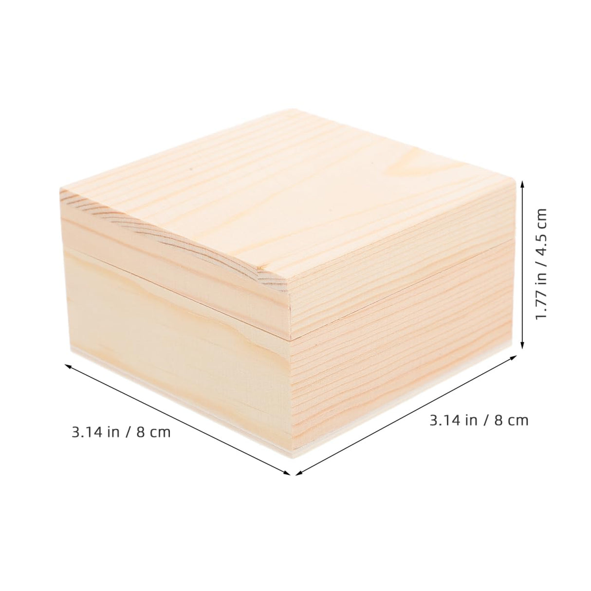 Luxshiny Unfinished Wood Box, 2pcs Square Wooden Treasure Box Small Blank Jewelry Trinket Box Natural DIY Craft Stash Organizer Storage Box for Collectibles Succulent Luxshiny