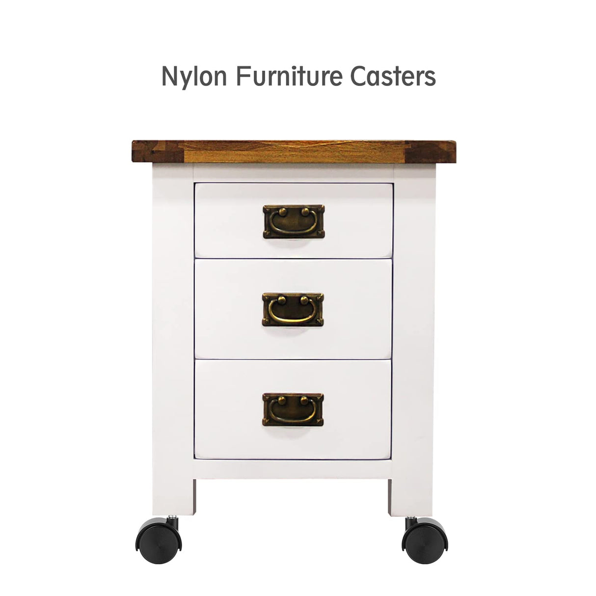 2 Inch Casters Set of 4, Plastic Wheels for Furniture, Plate Swivel Nylon Castor Wheels for Carts, Furniture, Planter, Baby Bed, Kitchen, Drawers, Cabinet, Table (with Stainless Steel Screws) ANDUTEES