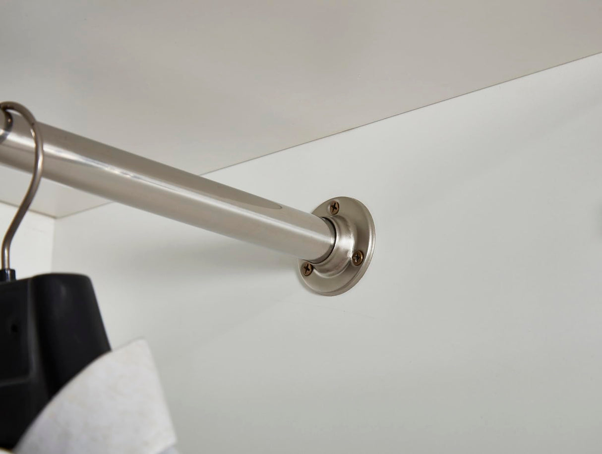 TemkTuek 3-Door Armoire Wardrobe Closet, White Wood Wardrobe Cabinet with Hanging Rod, Triple Doors, and Drawers, Bedroom Armoire Wardrobe Closet, Closet Organizers and Storage, 48"x71"x19" TemkTuek