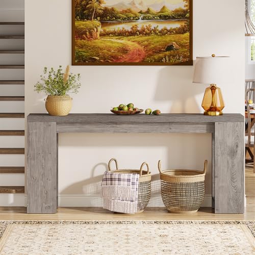 Tribesigns 70.9-Inch Extra Long Console Table, Farmhouse Wood Sofa Table Behind Couch, Narrow Entryway Accent Table for Living Room, Hallway, Entrance, Foyer, Grey Tribesigns