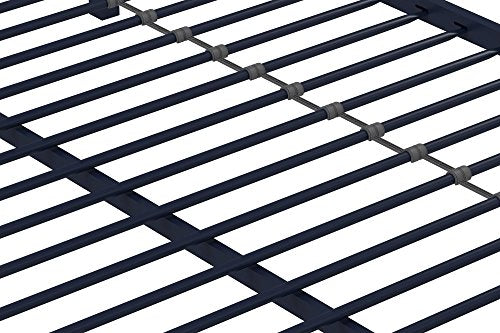 Novogratz Maxwell Twin-Over-Full Metal Bunk Bed with Ladder and Guardrails, Navy Blue Novogratz