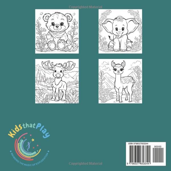 My Baby Animal Coloring Book: Kids Coloring Book with 40 Different Cute Baby Animals WoodArtSupply
