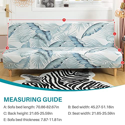 Beacon Pet Stretch Sofa Slipcover Armless Futon Cover Printed Fitted Furniture Protector Elastic Polyester Spandex Washable Armless Sofa Cover Folding Couch Shield Sofa Cover Beacon Pet