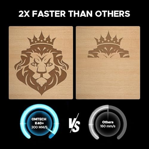 OMTech K40+ 45W CO2 Laser Engraver, 12"x8" Desktop Laser Cutter & Engraving Machine for Home Use, LaserGRBL LightBurn Compatible, Adjustable Laser Head Air Assist for Wood Glass More OMTech