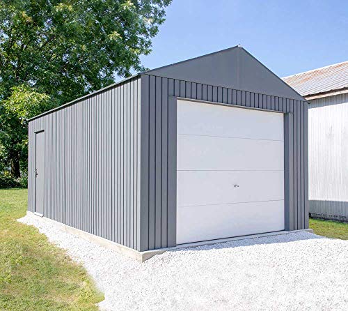 Sojag 12' x 20' Everest Galvalume Steel with Extra Tall Walls Garage Storage Building, Charcoal Sojag