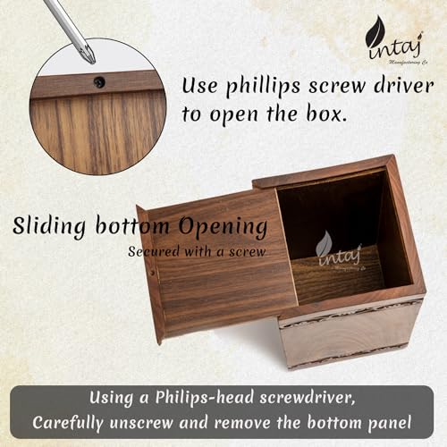 INTAJ Cremation urns for Human Ashes Male Dad Small Wooden Tree of Life Urns Box for Dogs Ashes and Casket Urn for Ashes Female mom, Burial Funeral INTAJ