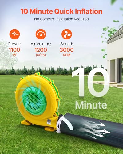 VEVOR Inflatable Nightclub, 26.2 x 19.7 x 13.1 ft Inflatable Party Tent with 1100W Blower & Sandbag, Ventilated Blow up Night Club with 2 Windows, Air Cube House for Event Birthday Wedding Party VEVOR