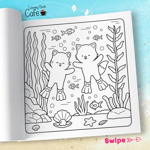 Comfy Summer: Cute and Cozy Coloring Book for Adults & Teens Featuring Summer Hygge Scenes with Adorable Animal Characters WoodArtSupply