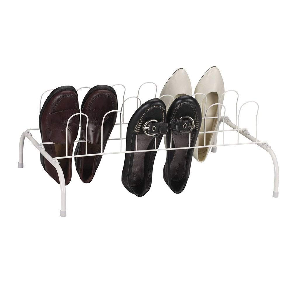 Household Essentials 9-Pair Wire Shoe Rack, White Household Essentials