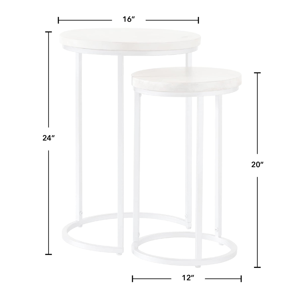 FirsTime & Co. Natural and Silver Isla Nesting End Table 2-Piece Set, Side Table, Night Stand, Acacia Wood and Metal, 16 x 16 x 24 inches FirsTime & Co.